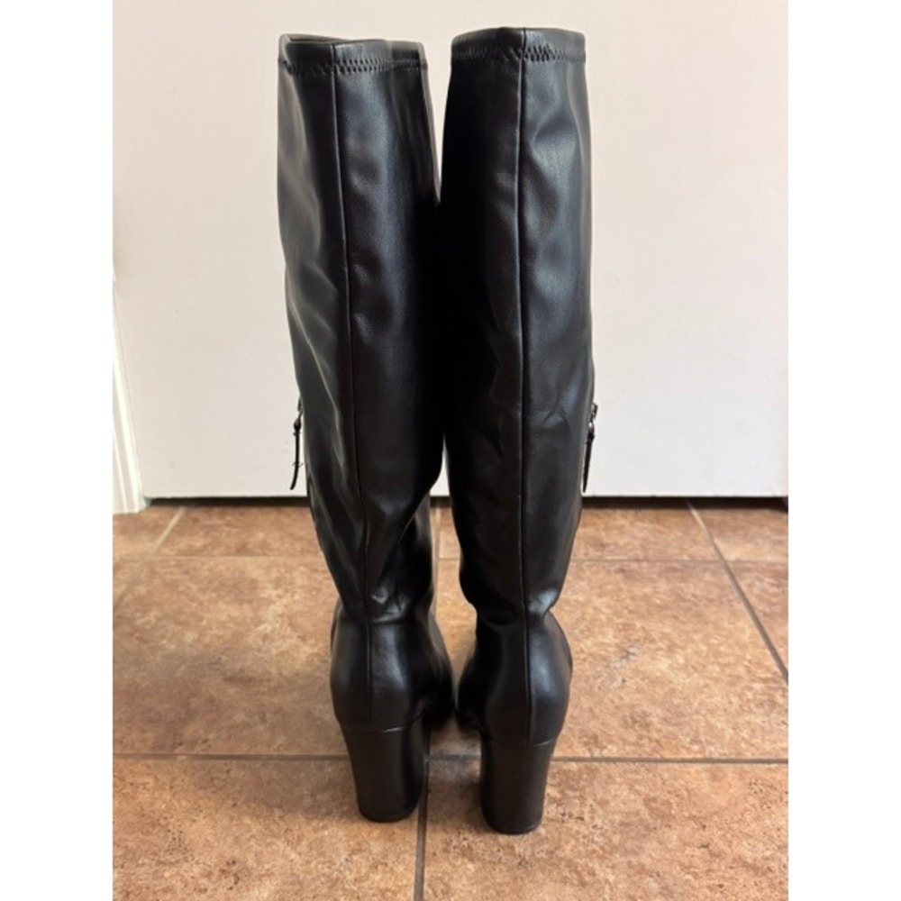 Franco Sarto Black Square Toe Block Heel Tall Boots Womens 9.5 45710 - Picture 6 of 15